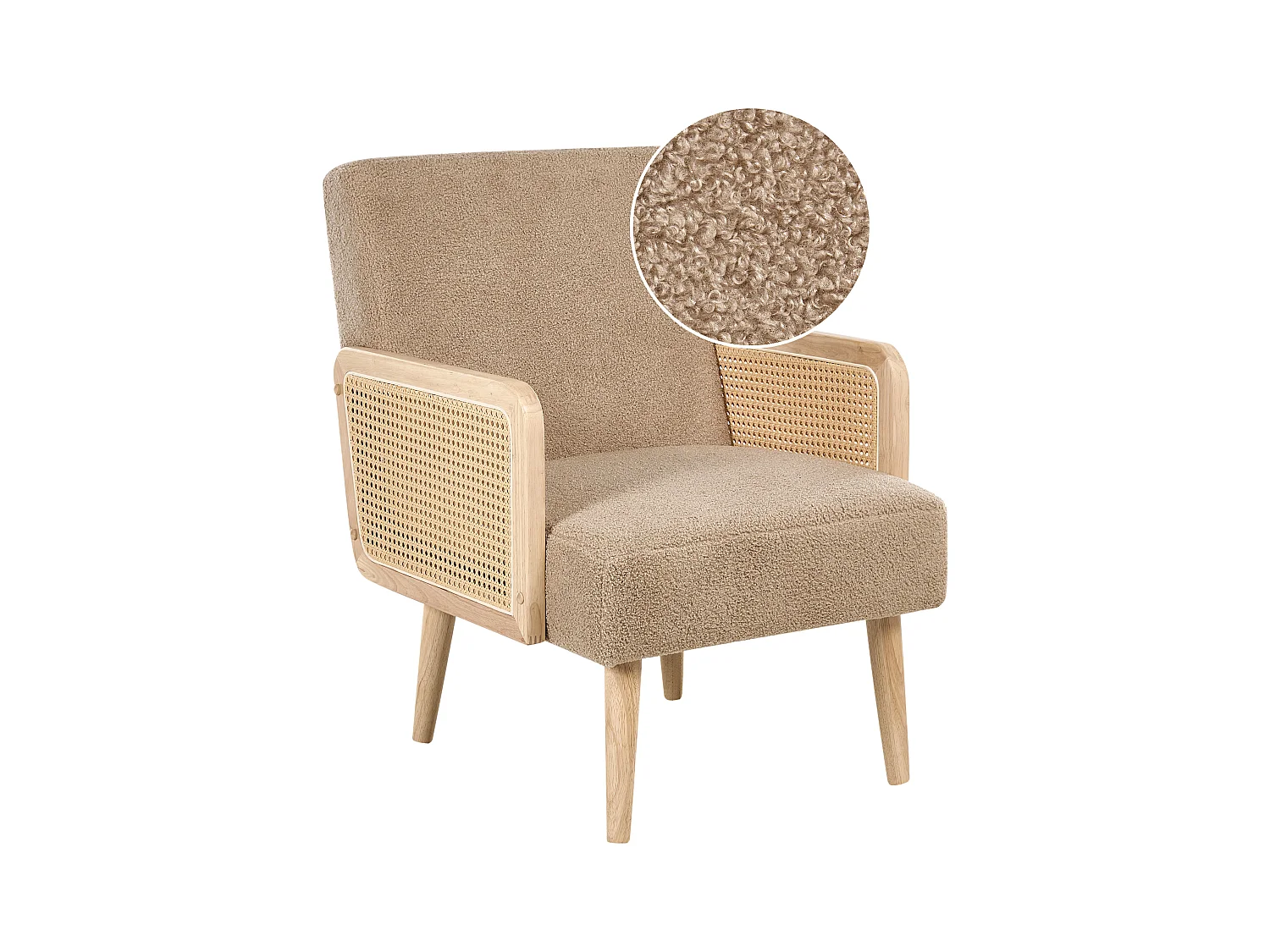 Fauteuil HOJBY Bouclé Beige sable