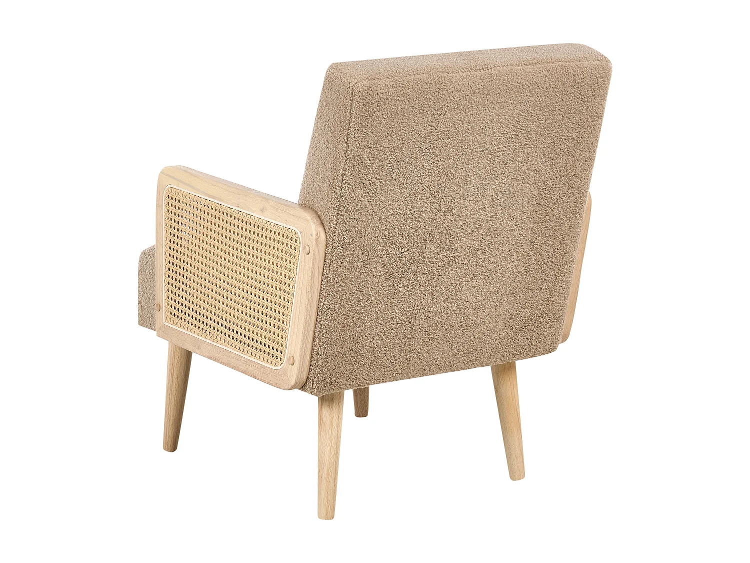Fauteuil en bouclé beige sable HOJBY