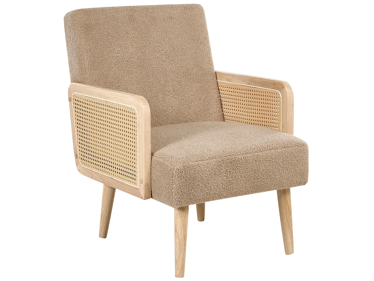 Fauteuil HOJBY Bouclé Beige sable