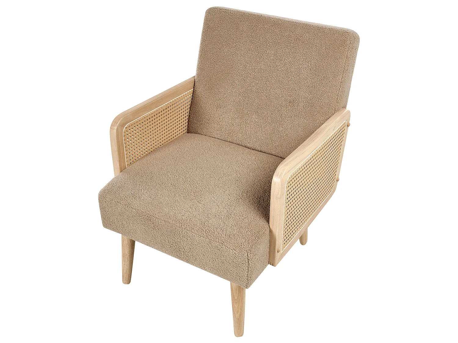 Fauteuil HOJBY Bouclé Beige sable
