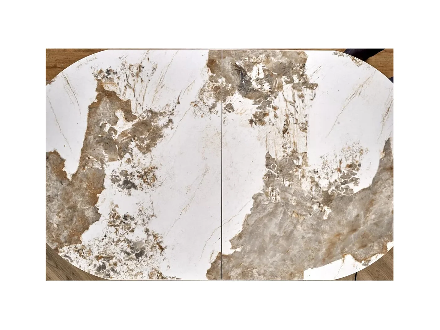 Table à manger Robinson (90x160-200)/Extensible/Céramique/Gris et Blanc