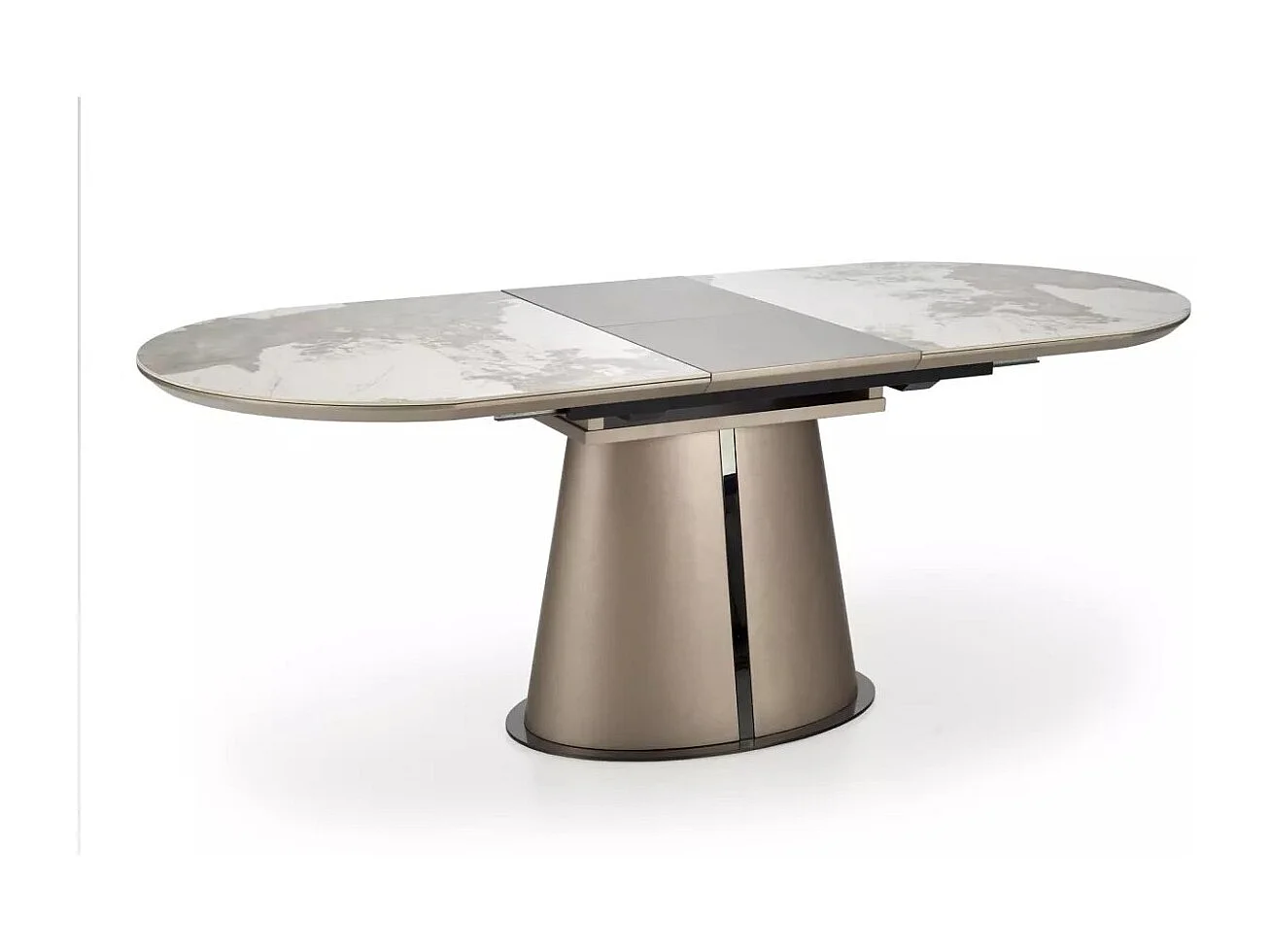 Tavolo da pranzo Robinson (90x160-200)/Allungabile/Ceramica/Grigio e Bianco