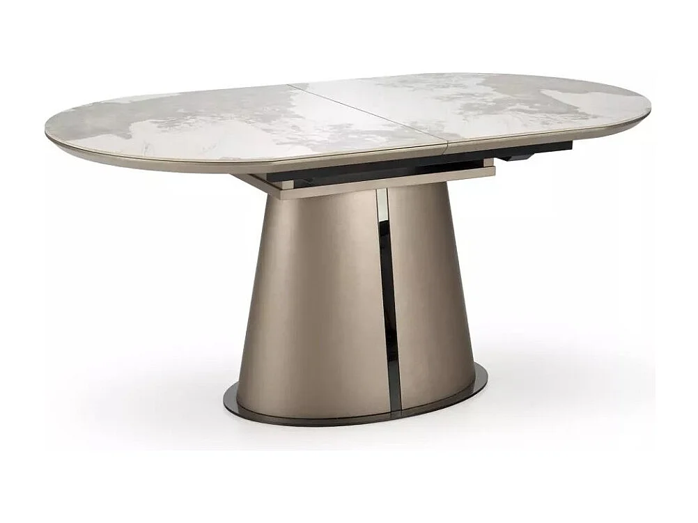 Tavolo da pranzo Robinson (90x160-200)/Allungabile/Ceramica/Grigio e Bianco