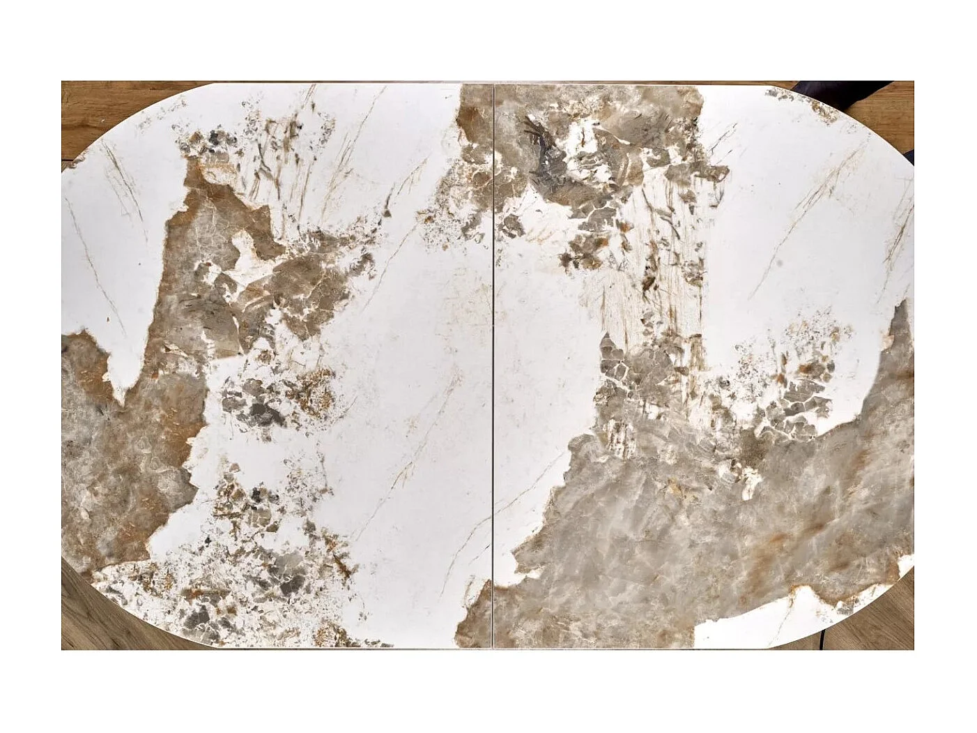 Tavolo da pranzo Robinson (90x160-200)/Allungabile/Ceramica/Grigio e Bianco