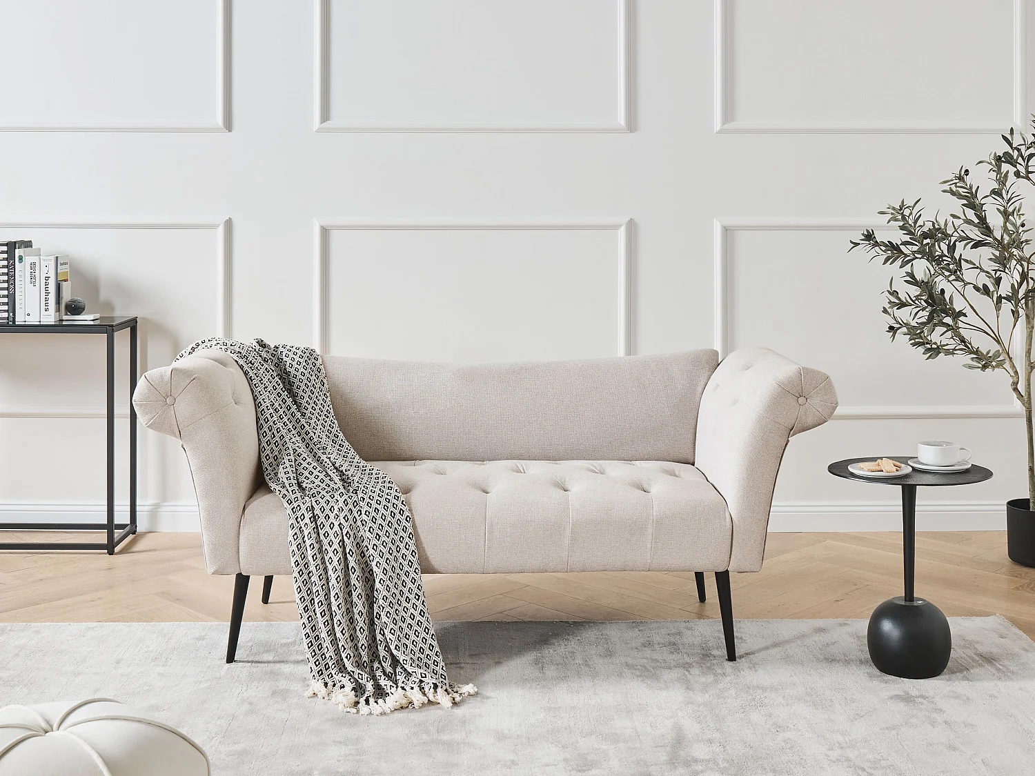 Chaise longue NANTILLY Tissu Beige clair