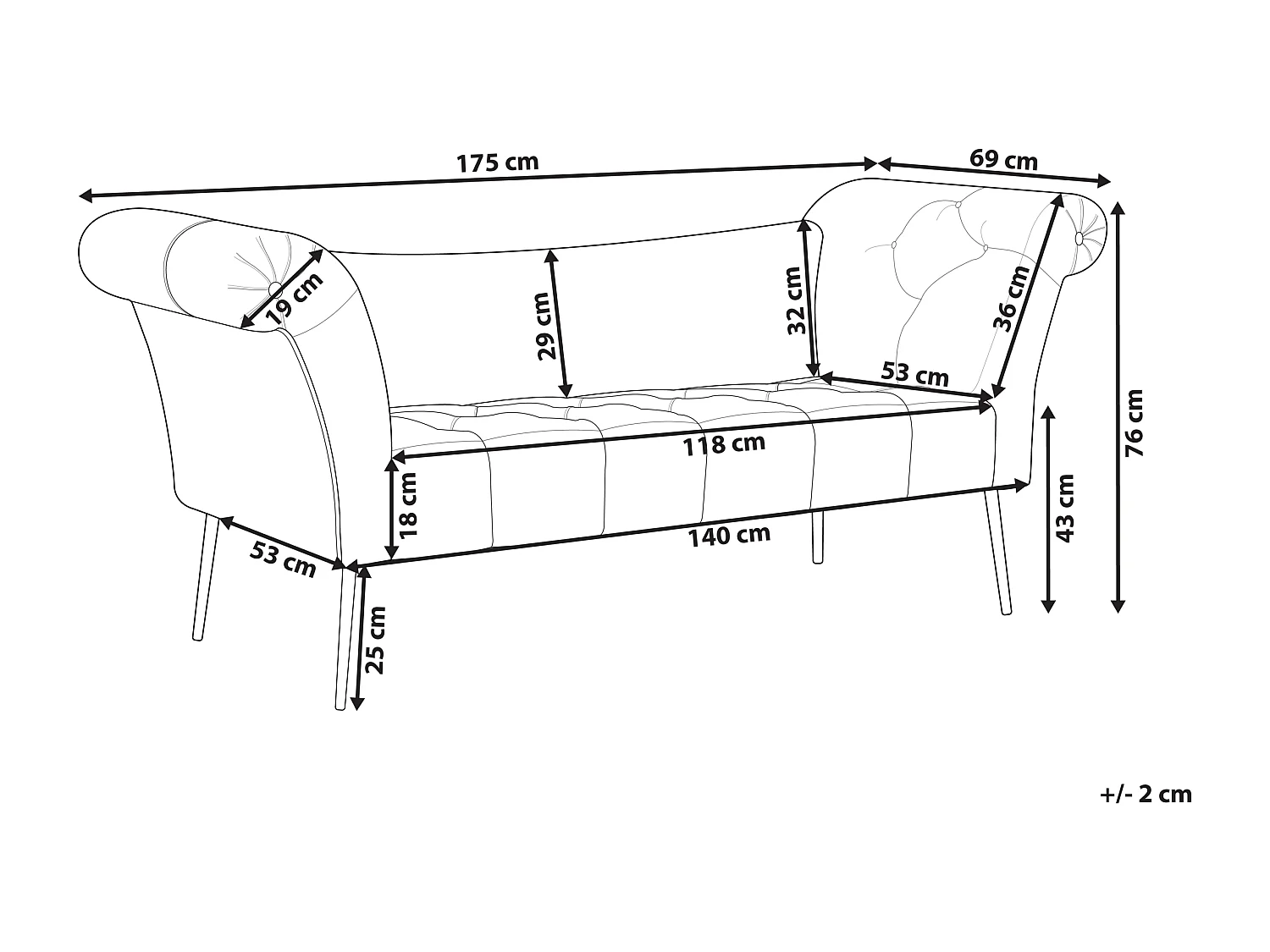 Chaise longue NANTILLY Tissu Beige clair