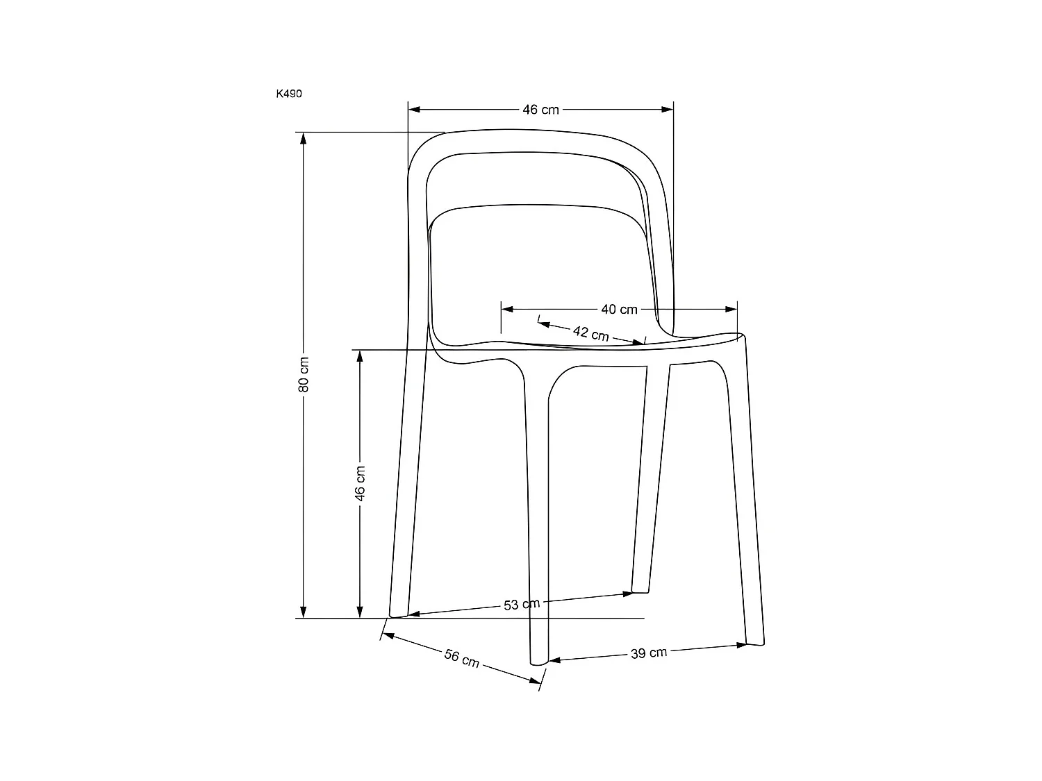 Sedia B490 / Polipropilene / Verde