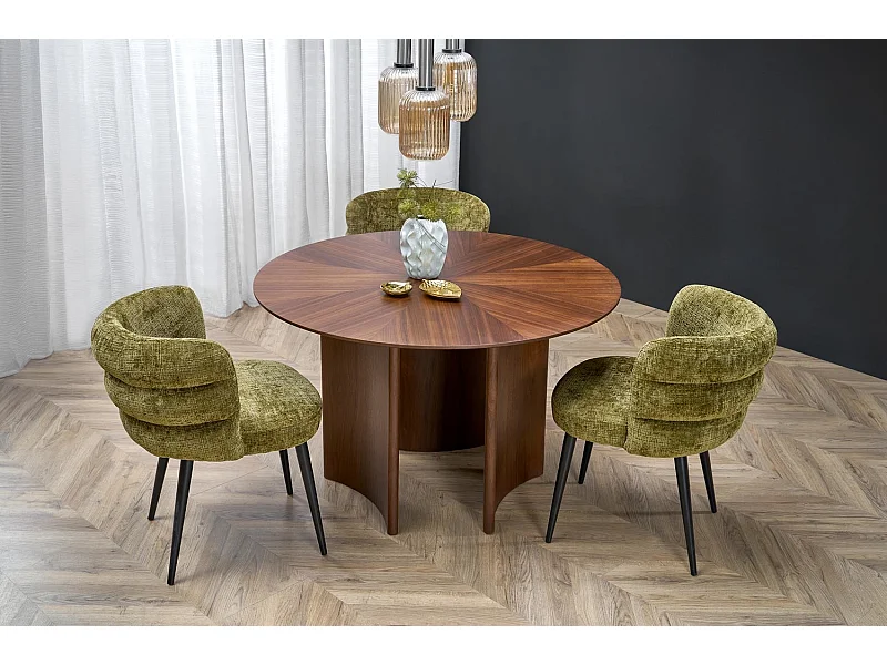 Tavolo da pranzo Caldo (120x76)/MDF+Impiallacciatura/Rotondo/Marrone