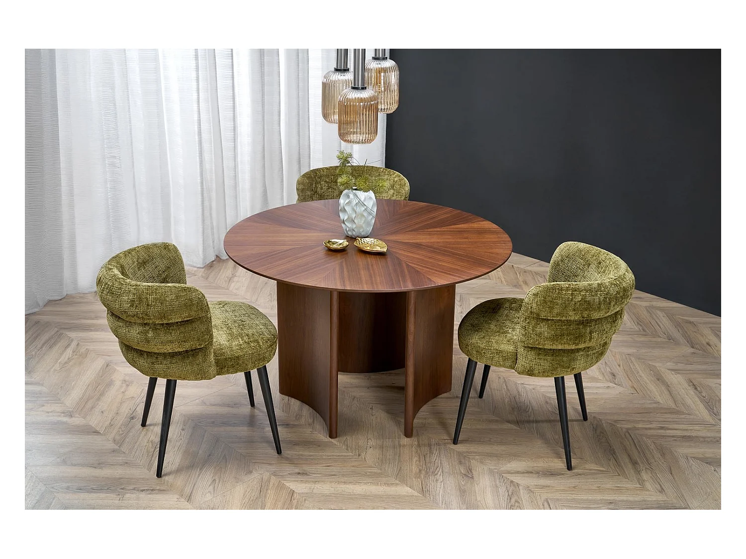 Esstisch Caldo (o120x76)/MDF+Furnier/Rund/Braun