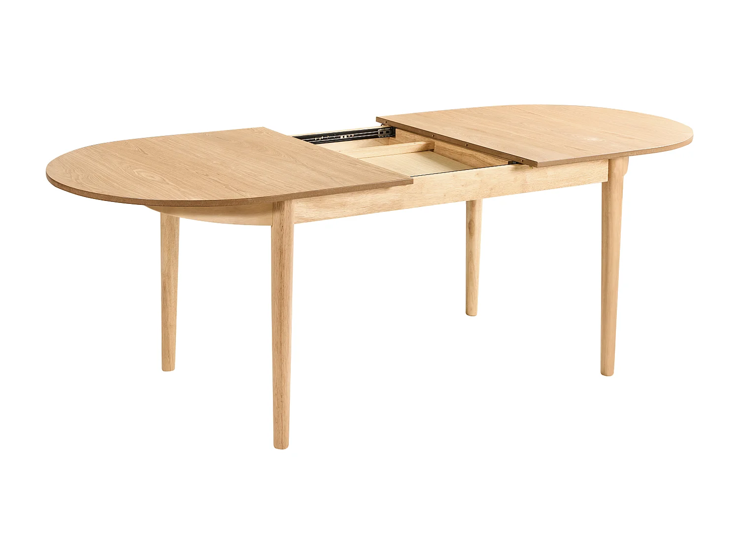 Table de salle à manger extensible LARTO Frêne clair 180/220 cm 90 cm
