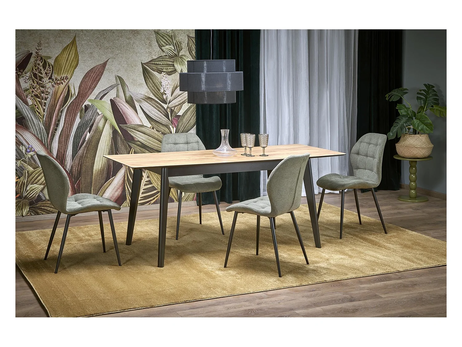 Esstisch Xarelto Gulian (80x140-180)/Erweiterbar/Braun&Schwarz