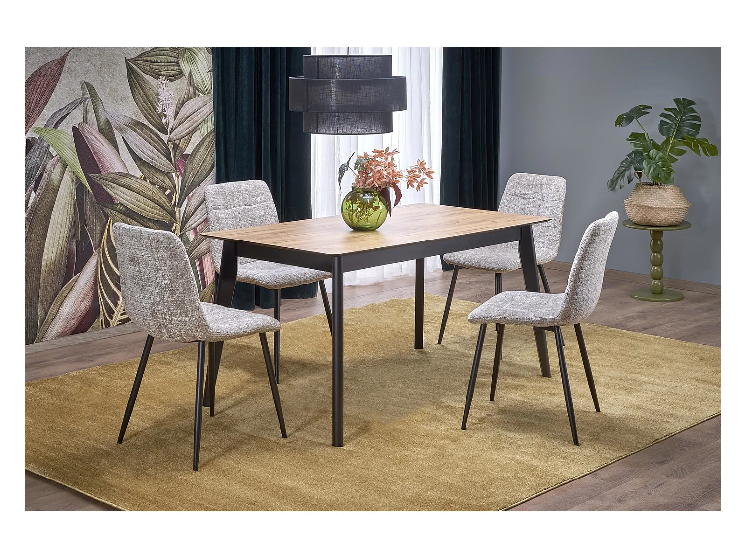 Esstisch Xarelto Gulian (80x140-180)/Erweiterbar/Braun&Schwarz