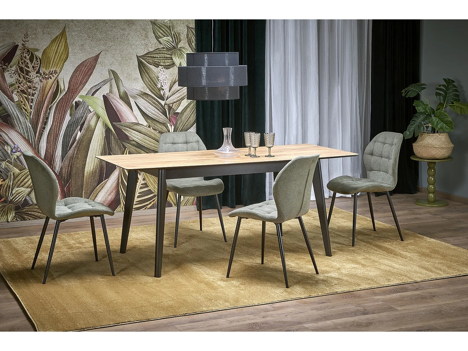 Esstisch Xarelto Gulian (80x140-180)/Erweiterbar/Braun&Schwarz