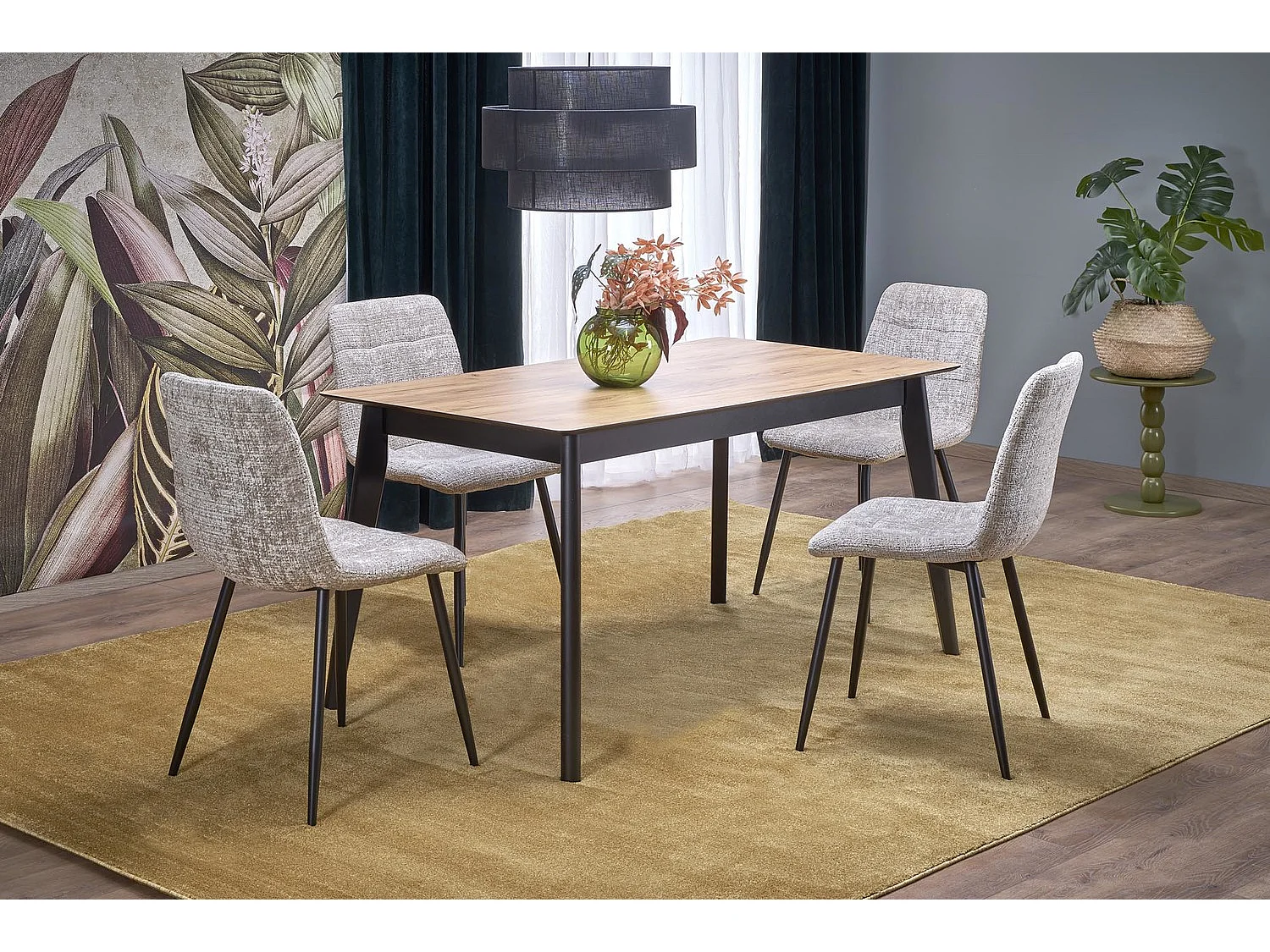 Esstisch Xarelto Gulian (80x140-180)/Erweiterbar/Braun&Schwarz