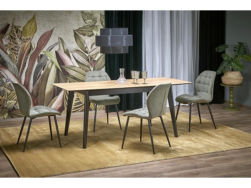 Table à manger Xarelto Gulian (80x140-180)/Extensible/Marron et Noir