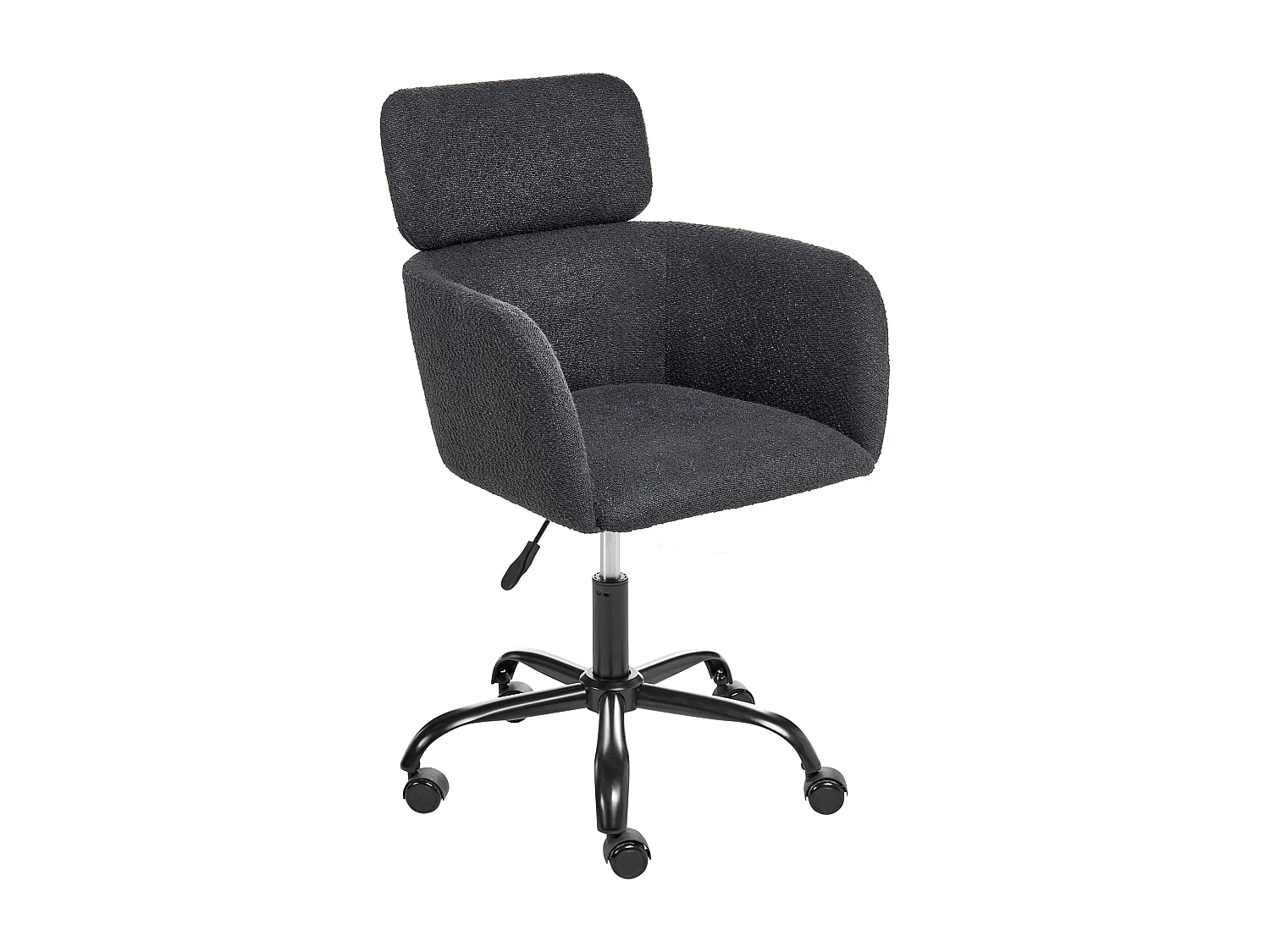 Chaise de bureau ALENA Bouclé Noir