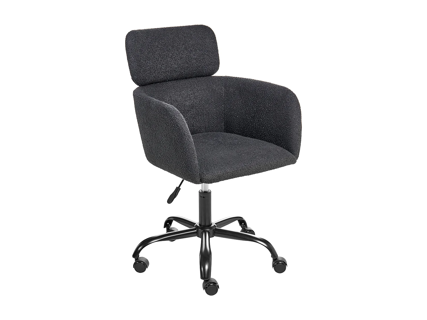 Chaise de bureau ALENA Bouclé Noir