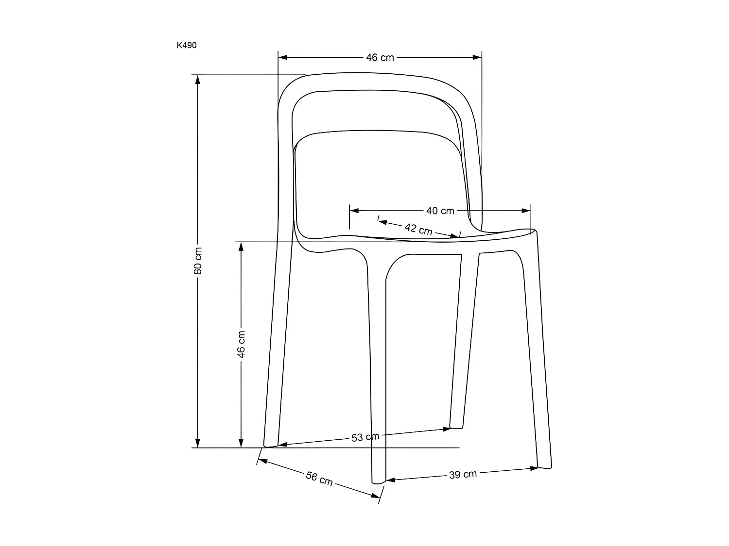 Sedia B490 / Polipropilene / Nero