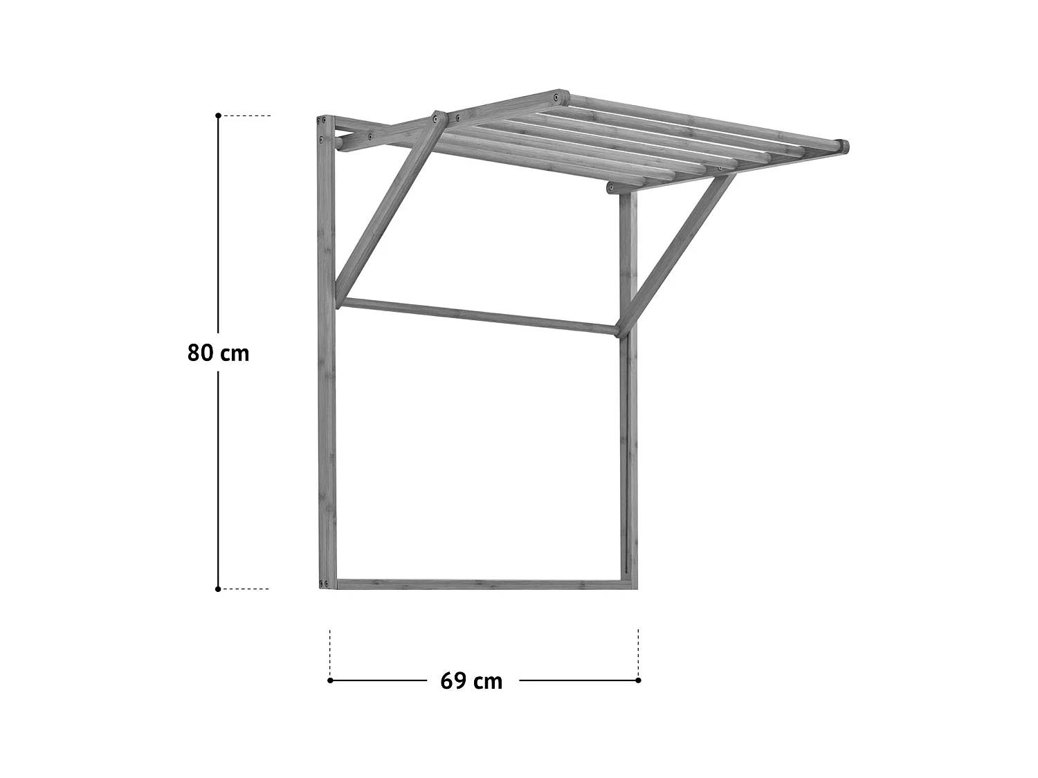SVITA LOKKA porte-serviettes et porte-vêtements mural pliable en bambou
