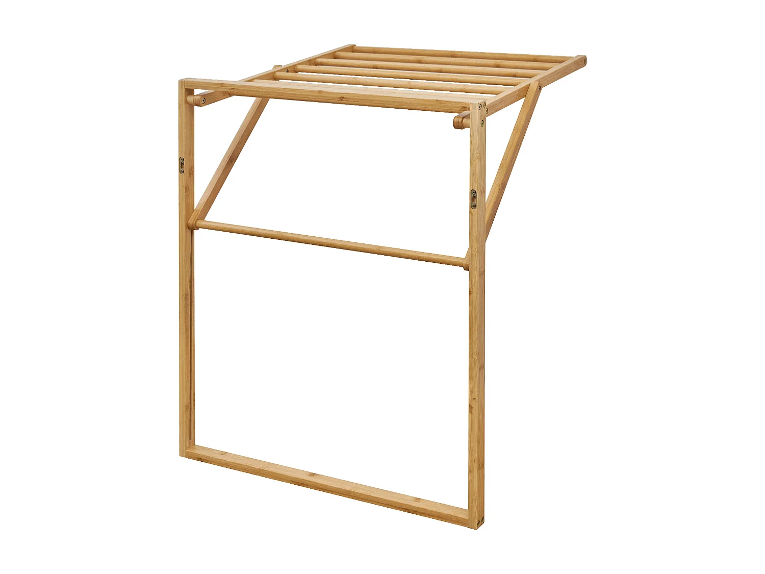 SVITA LOKKA porte-serviettes et porte-vêtements mural pliable en bambou