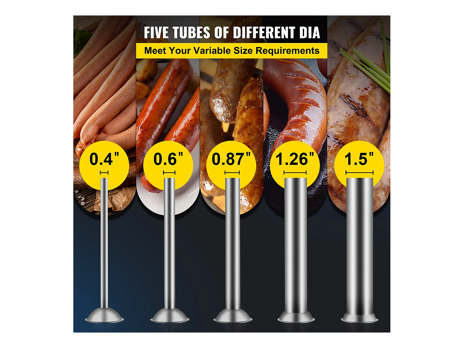 Poussoir à Saucisses Manuel SucceBuy, Horizontale 3 L, Acier Inoxydable 304, pour les Applications Commerciales dans les Supermarchés, les Restaurants