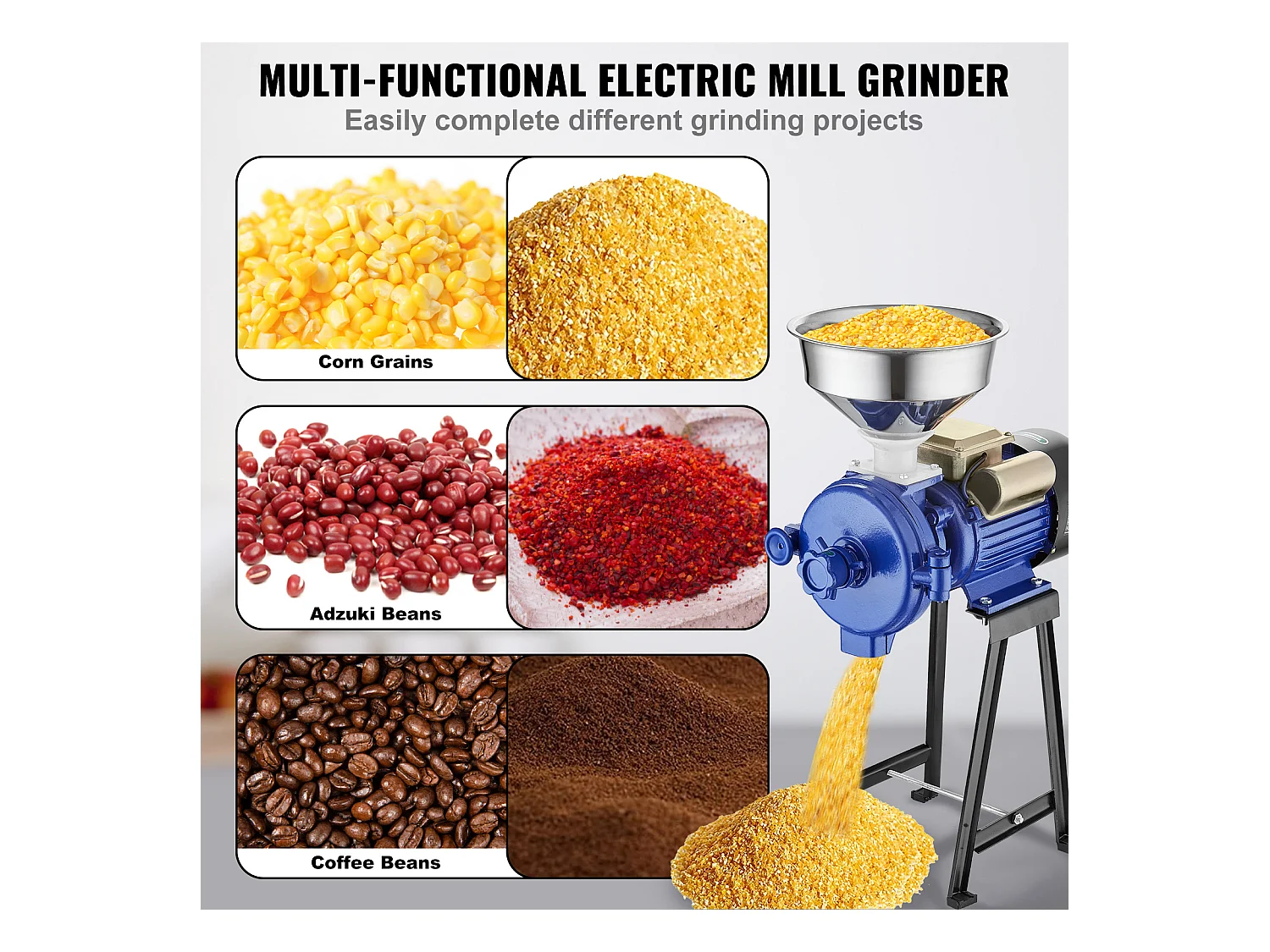 Moulin à Grains SucceBuy Électrique 3000 W - Robuste, Épaisseur Réglable, Idéal pour Une Utilisation Commerciale Et Divers Grains