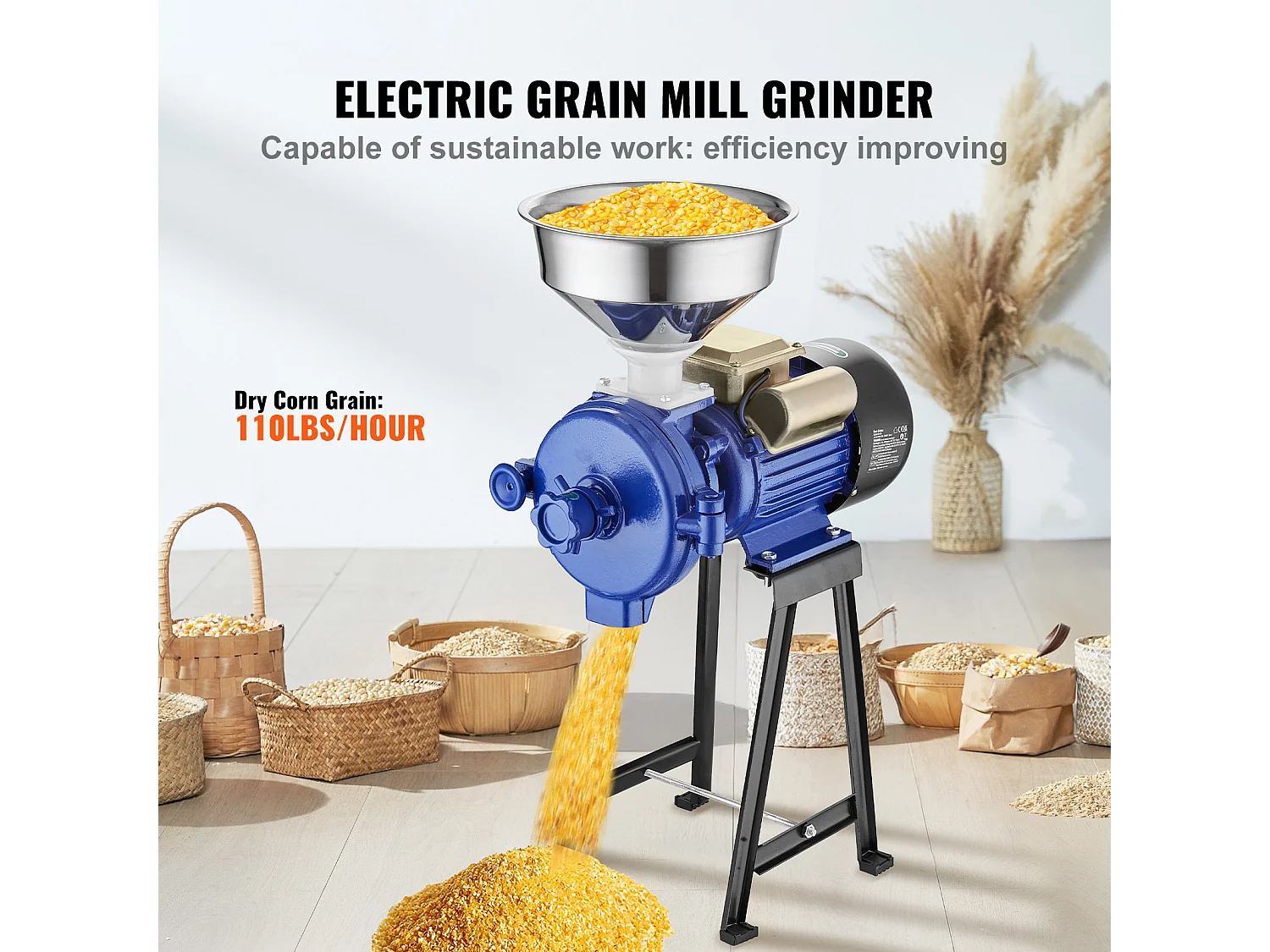 Moulin à Grains SucceBuy Électrique 3000 W - Robuste, Épaisseur Réglable, Idéal pour Une Utilisation Commerciale Et Divers Grains