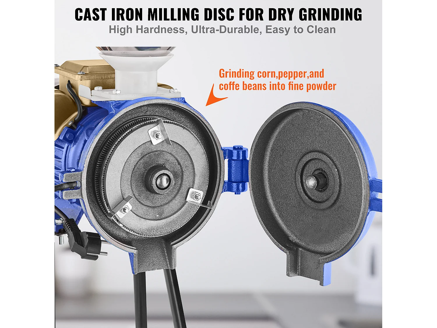 Moulin à Grains SucceBuy Électrique 3000 W - Robuste, Épaisseur Réglable, Idéal pour Une Utilisation Commerciale Et Divers Grains