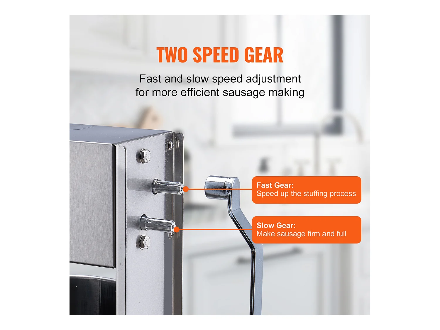 Handmatige Worstpen SucceBuy, 15 L / 30 lbs, RVS 304, voor Commerciële Toepassingen in Supermarkten, Restaurants