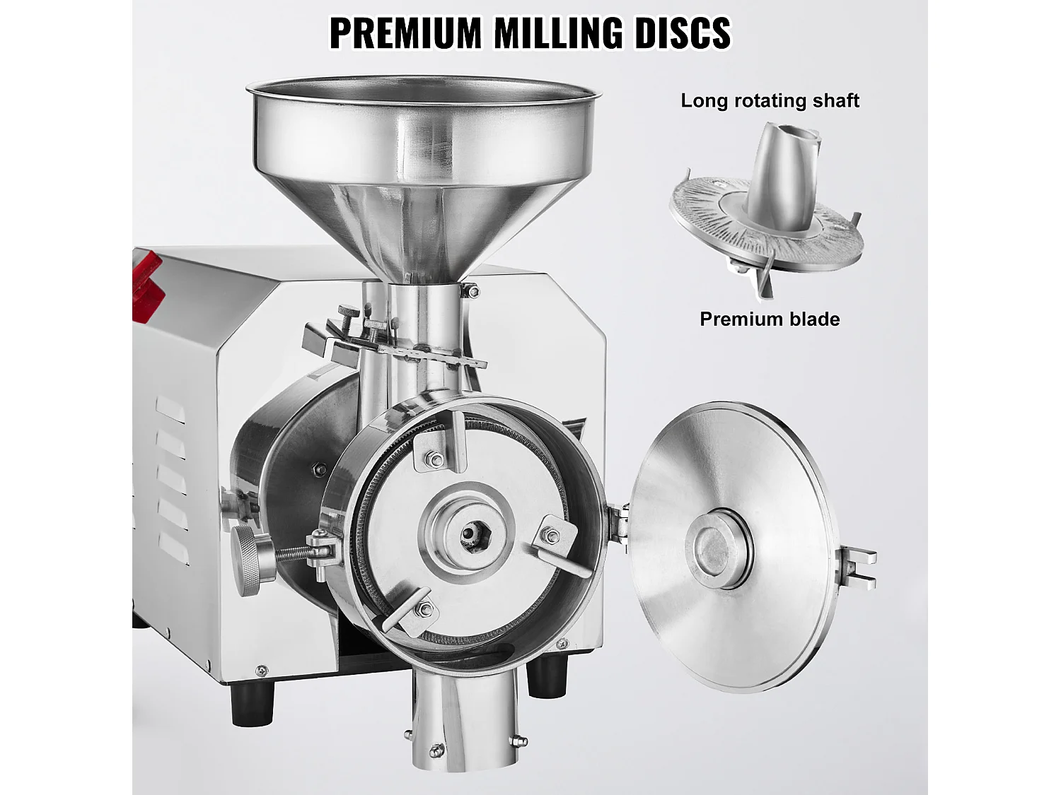 Moulin à Grains SucceBuy 2200 W, Moulin à Maïs 50 KG/H Acier Inoxydable pour Poivre Soja Arachide Grains de Maïs Farine de Mouture