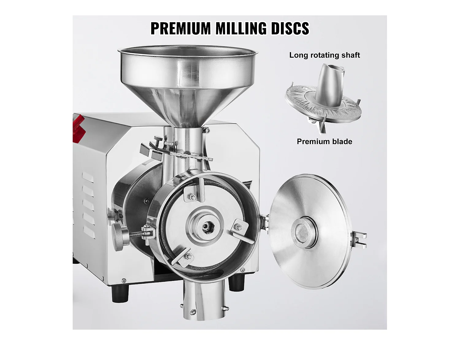 Molino de Granos SucceBuy 3000W 100 kg/h, Molino de Harina Industrial de Acero Inoxidable para Pimienta, Soja, Cacahuete, Granos de Maíz