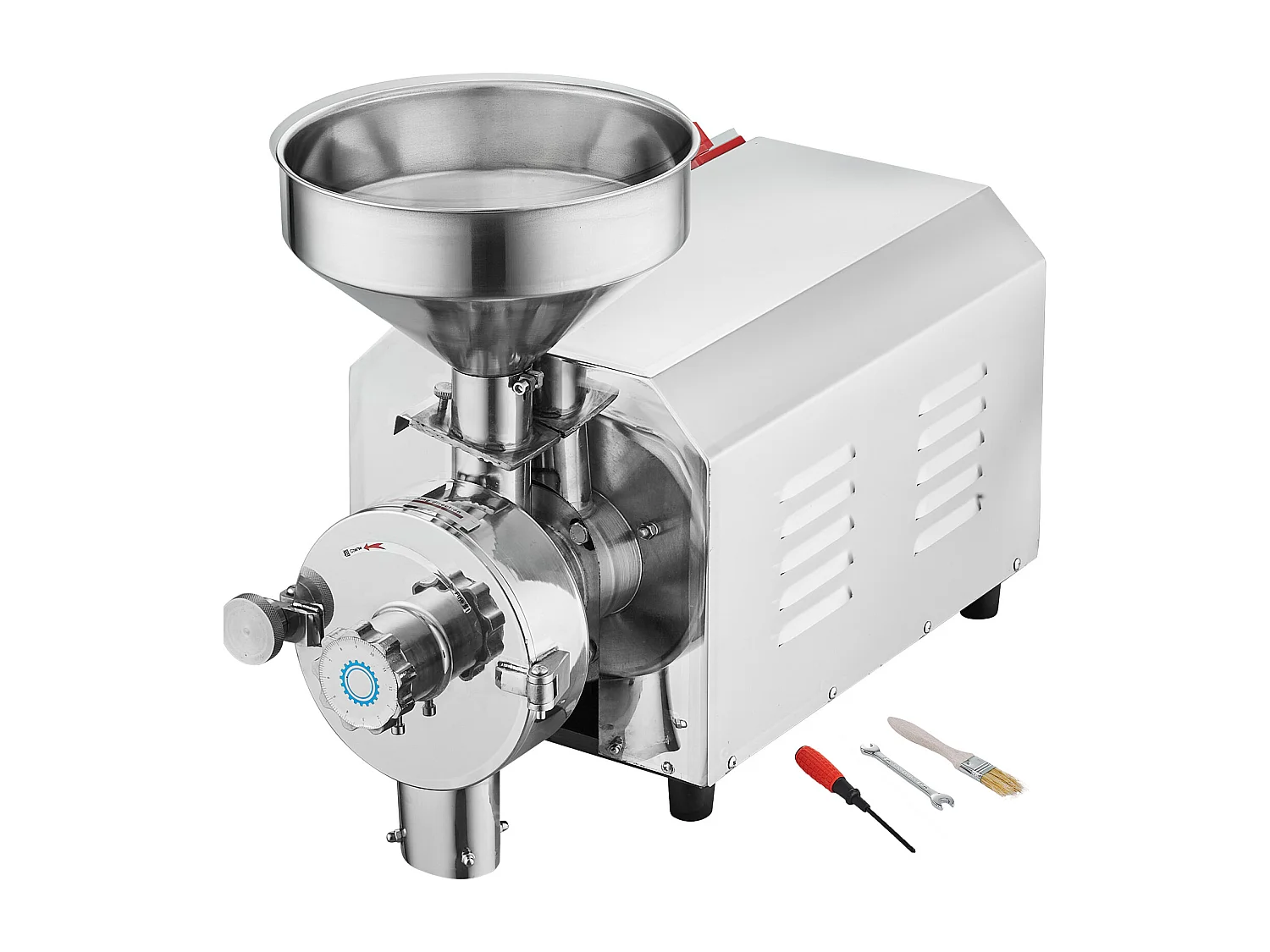 Molino de Granos SucceBuy 3000W 100 kg/h, Molino de Harina Industrial de Acero Inoxidable para Pimienta, Soja, Cacahuete, Granos de Maíz