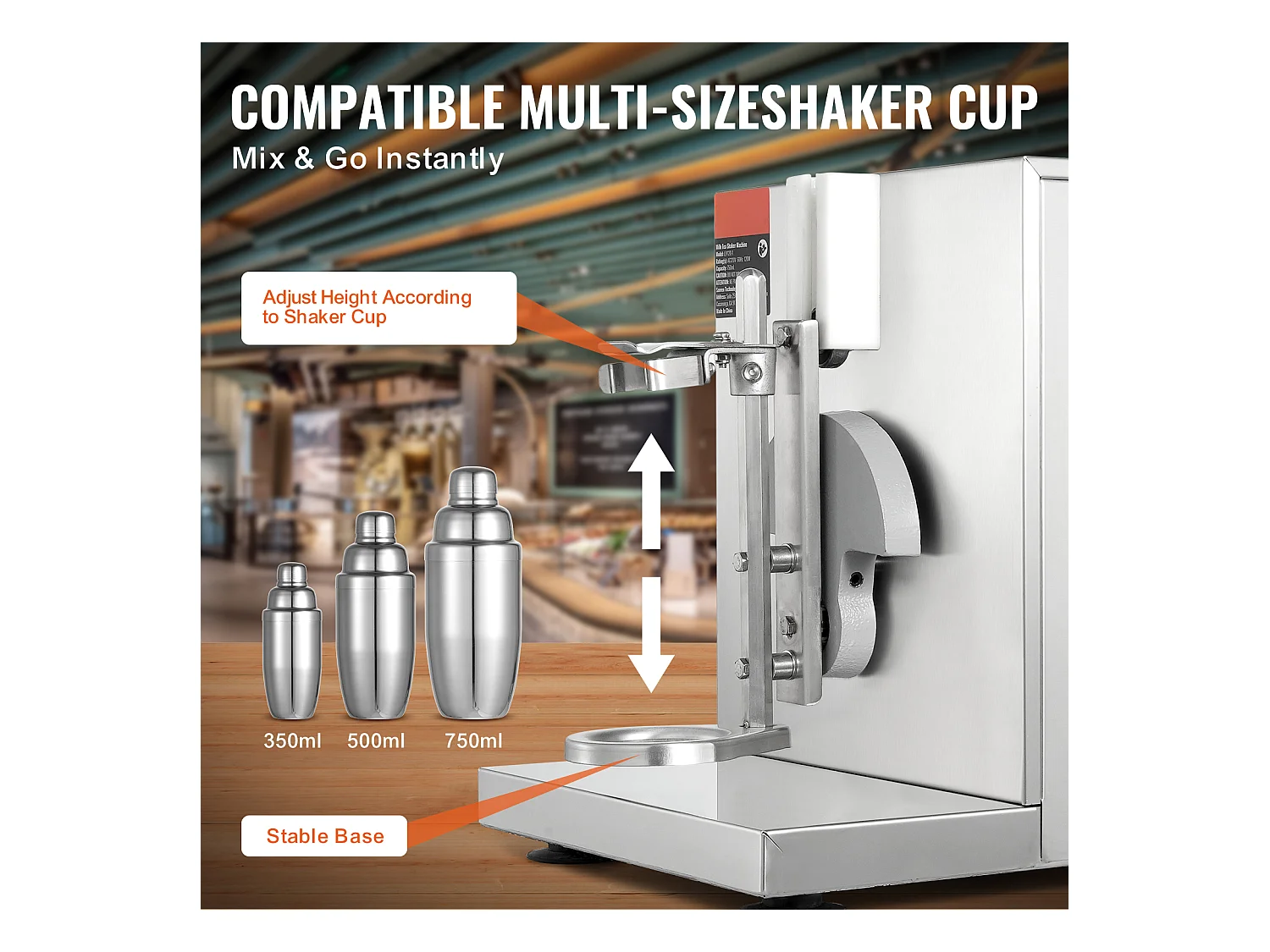 Machine à Milkshakes Électrique SucceBuy, 120 W, en Acier Inoxydable pour Usage Commercial