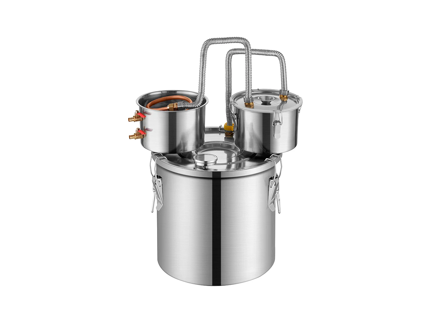 Alcohol Distilleerder SucceBuy 11L Distilleerset voor Plat Water met Thumper-vat en 8W Waterpomp