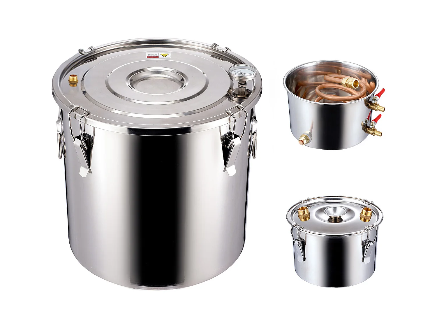 Distillateur d'Alcool SucceBuy Distillateur d'Eau Plate Moonshine 19 L avec Fût Thumper et Pompe à Eau 8W