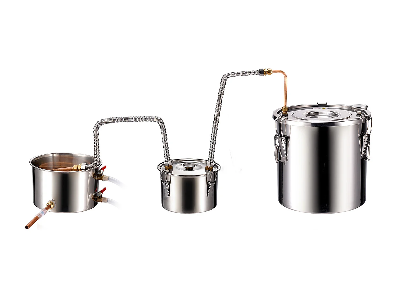 Distillatore di Alcol SucceBuy Distillatore di Acqua Moonshine da 19 Litri con Fusto Thumper e Pompa dell'Acqua da 8 W