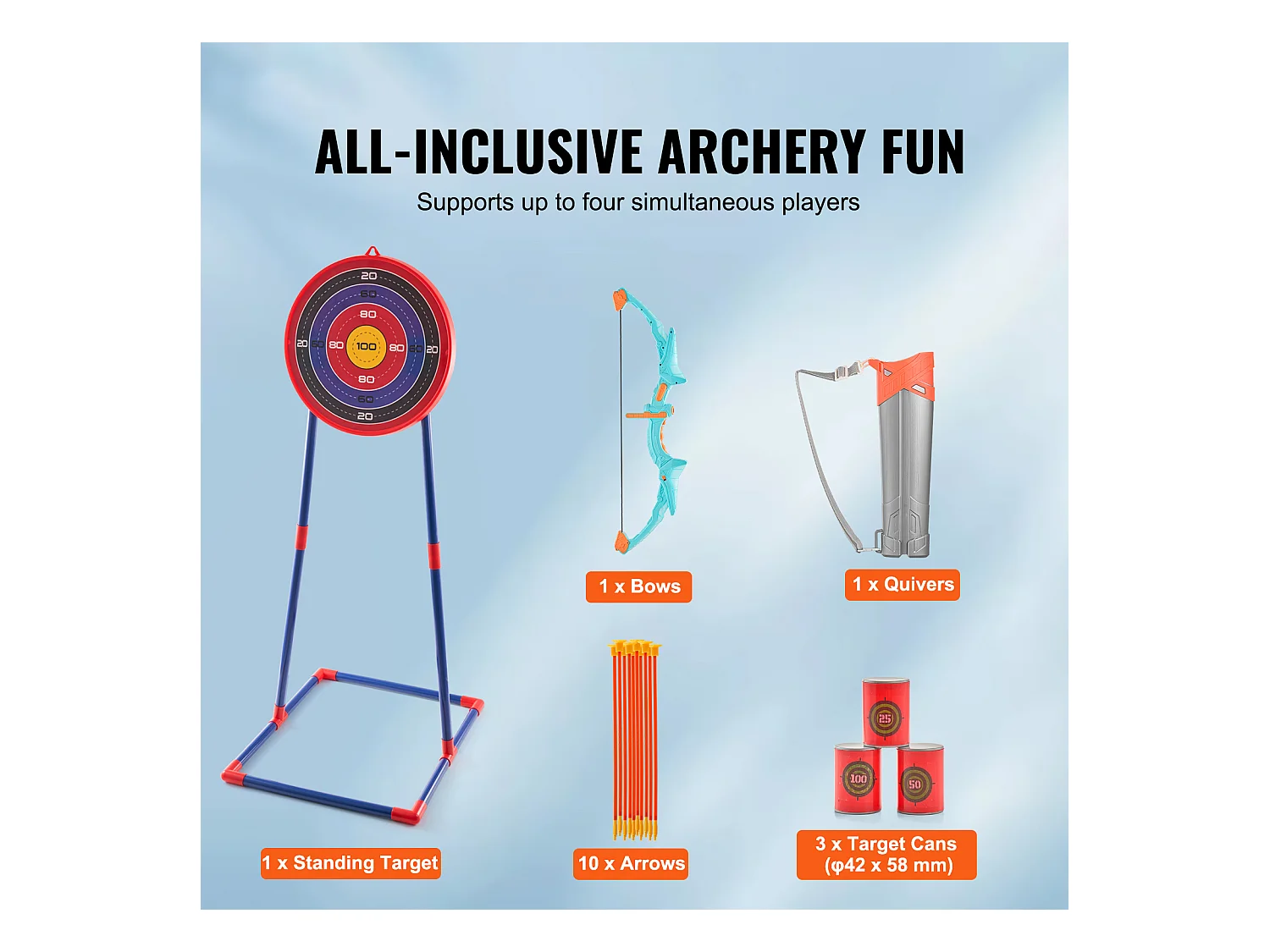 Ensemble d'Arc et de Flèches pour Enfants SucceBuy, avec Éclairage LED et 10 Flèches pour l'Extérieur