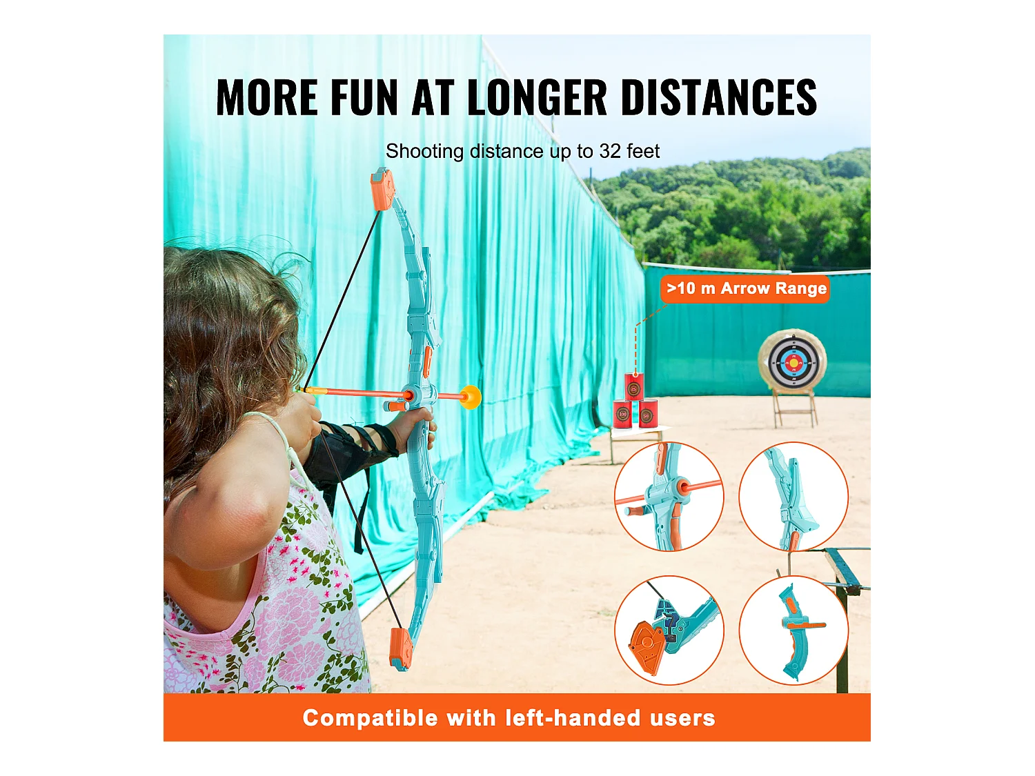 Ensemble d'Arc et de Flèches pour Enfants SucceBuy, avec Éclairage LED et 10 Flèches pour l'Extérieur