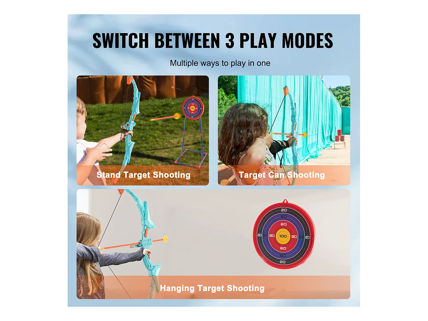 Ensemble d'Arc et de Flèches pour Enfants SucceBuy, avec Éclairage LED et 10 Flèches pour l'Extérieur