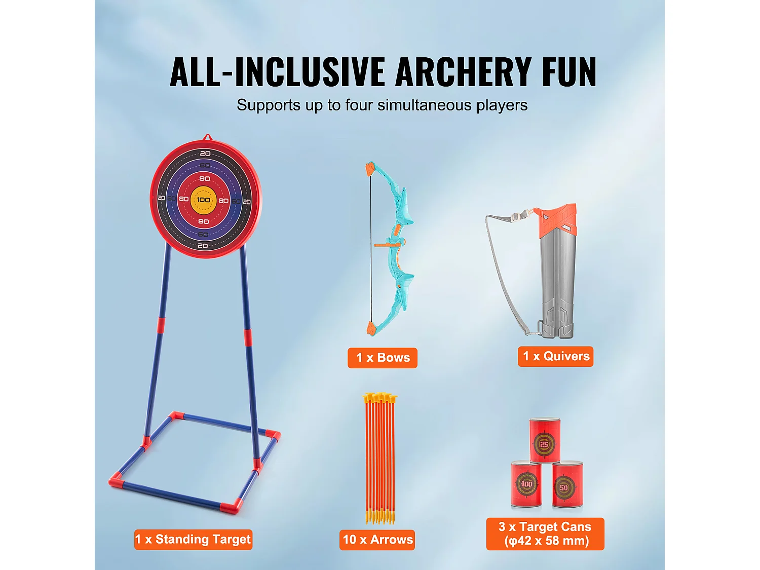 Ensemble d'Arc et de Flèches pour Enfants SucceBuy, avec Éclairage LED et 10 Flèches pour l'Extérieur