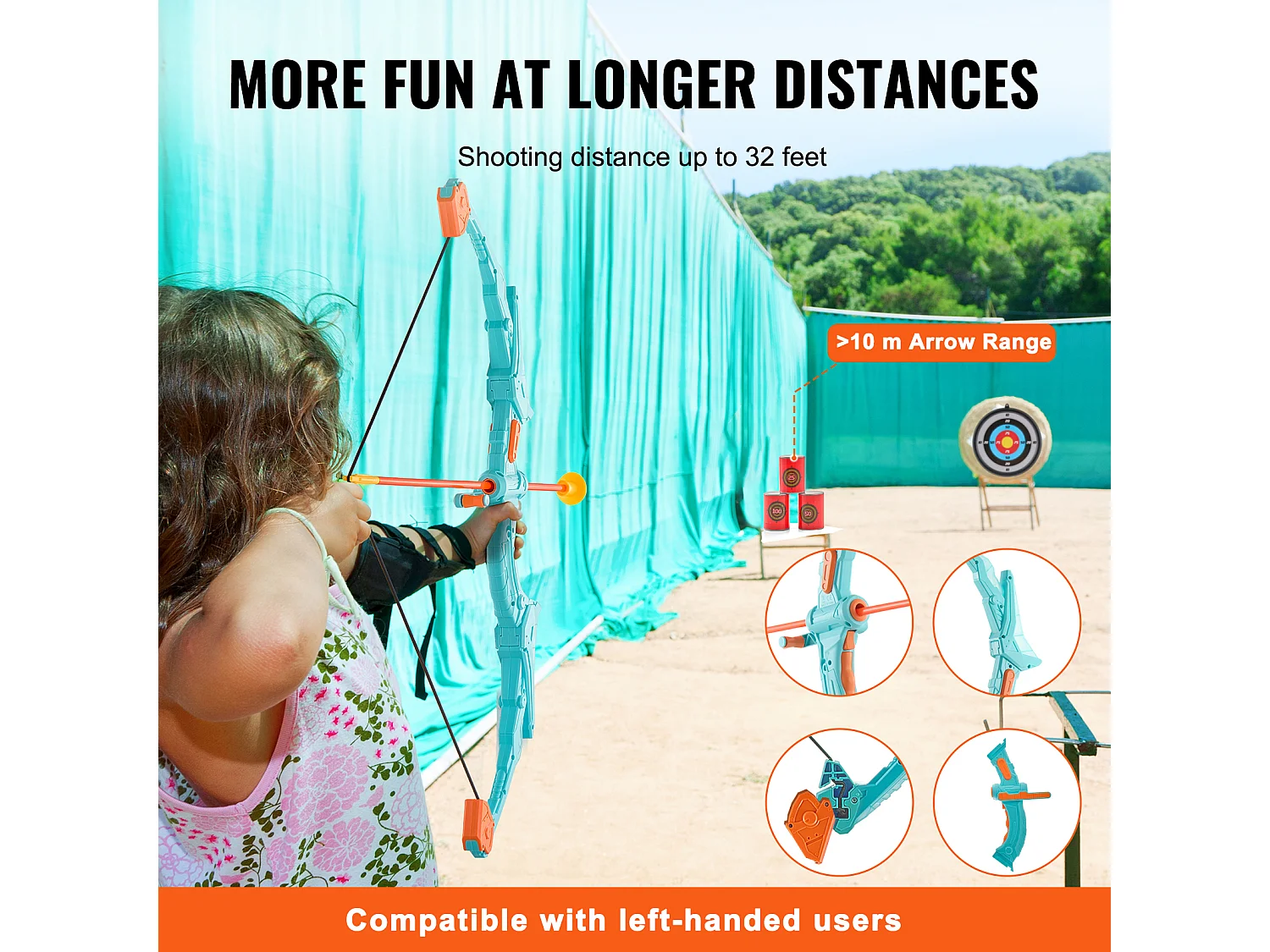 Ensemble d'Arc et de Flèches pour Enfants SucceBuy, avec Éclairage LED et 10 Flèches pour l'Extérieur