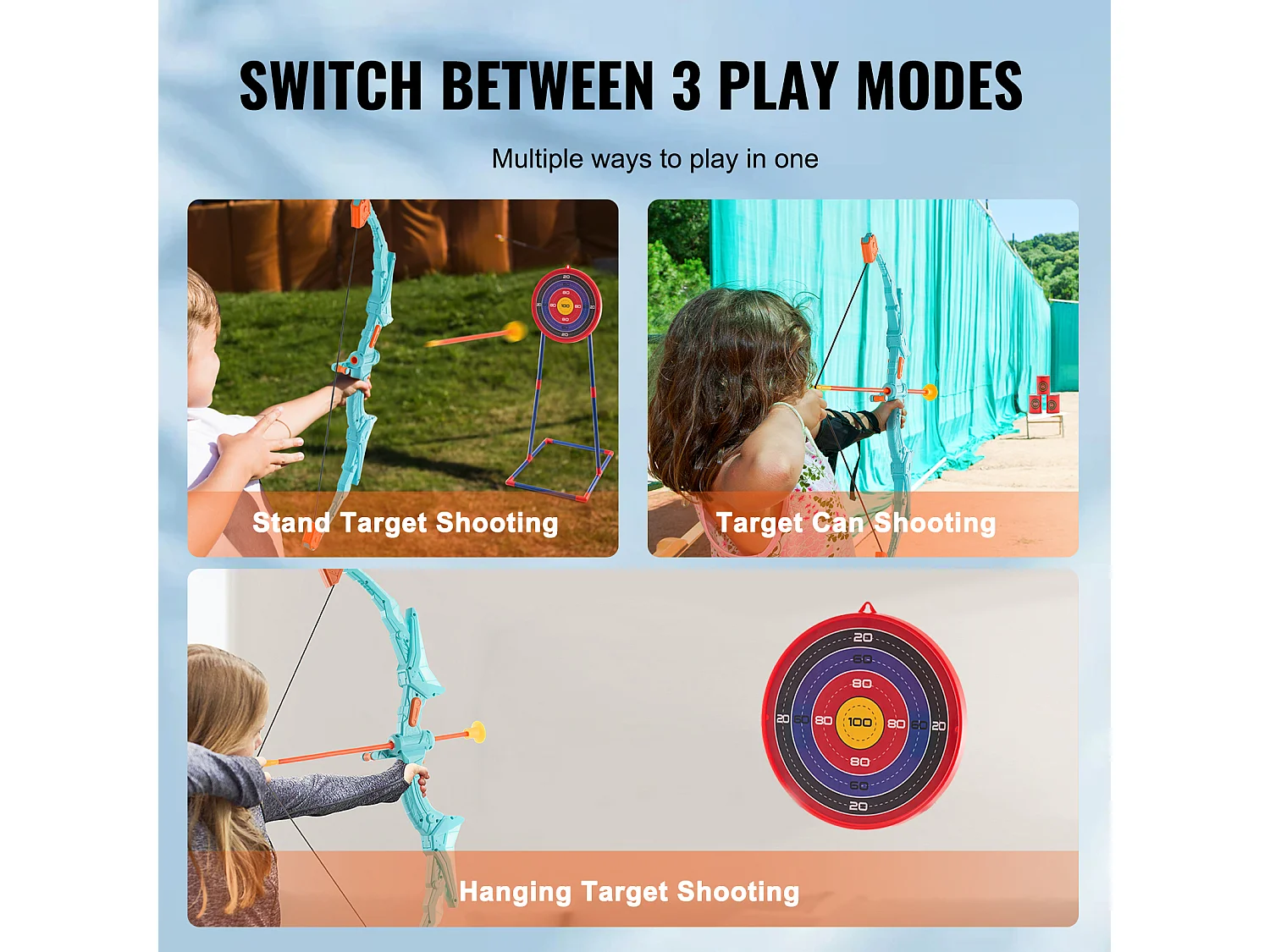 Ensemble d'Arc et de Flèches pour Enfants SucceBuy, avec Éclairage LED et 10 Flèches pour l'Extérieur