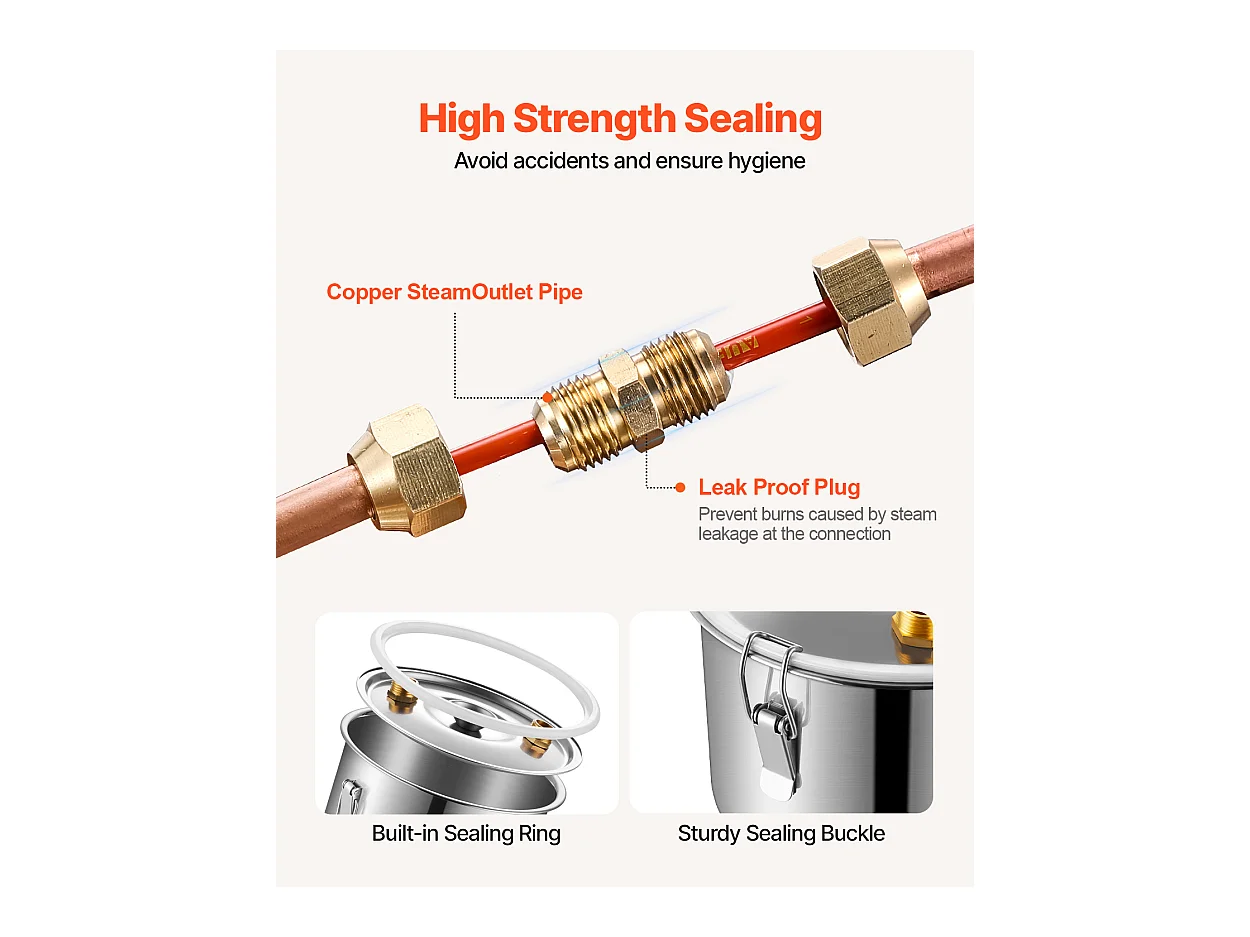 Distillateur d'Alcool SucceBuy Kit de Brassage de Distillateur d'Eau et d'Alcool Moonshine Still 11 L en Acier Inoxydable