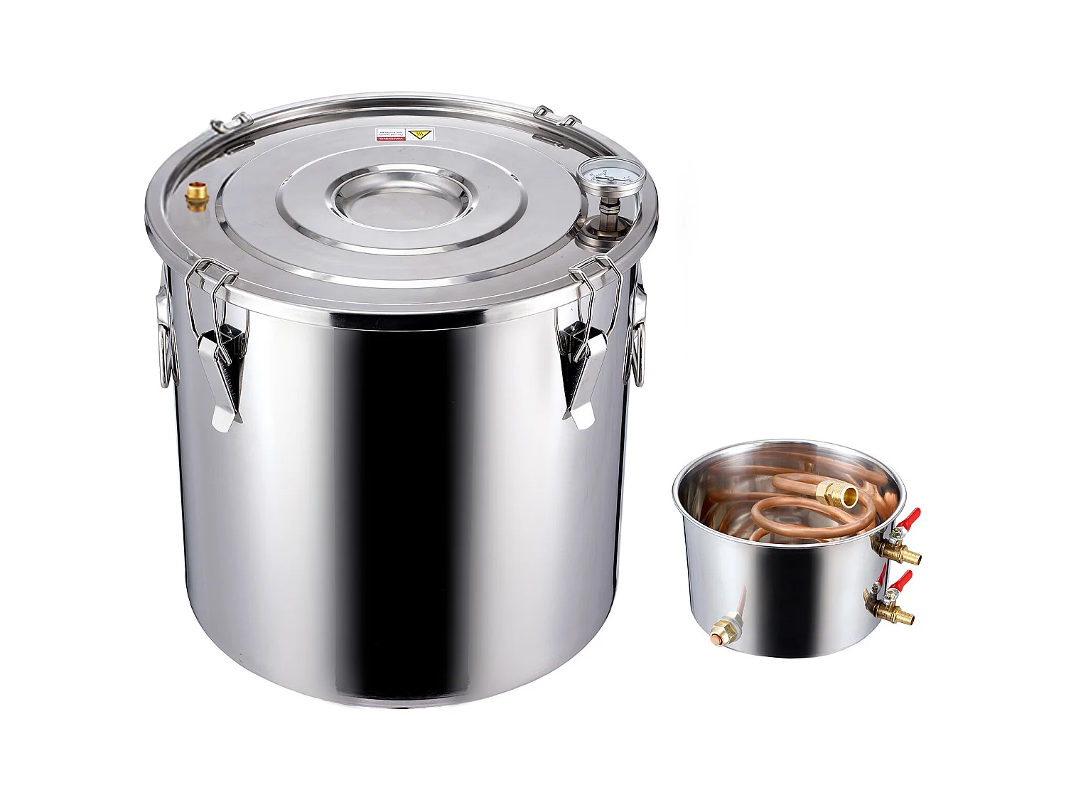 Distillateur d'Alcool SucceBuy Kit de Brassage de Distillateur d'Eau et d'Alcool Alambic Moonshine 30 L en Acier Inoxydable