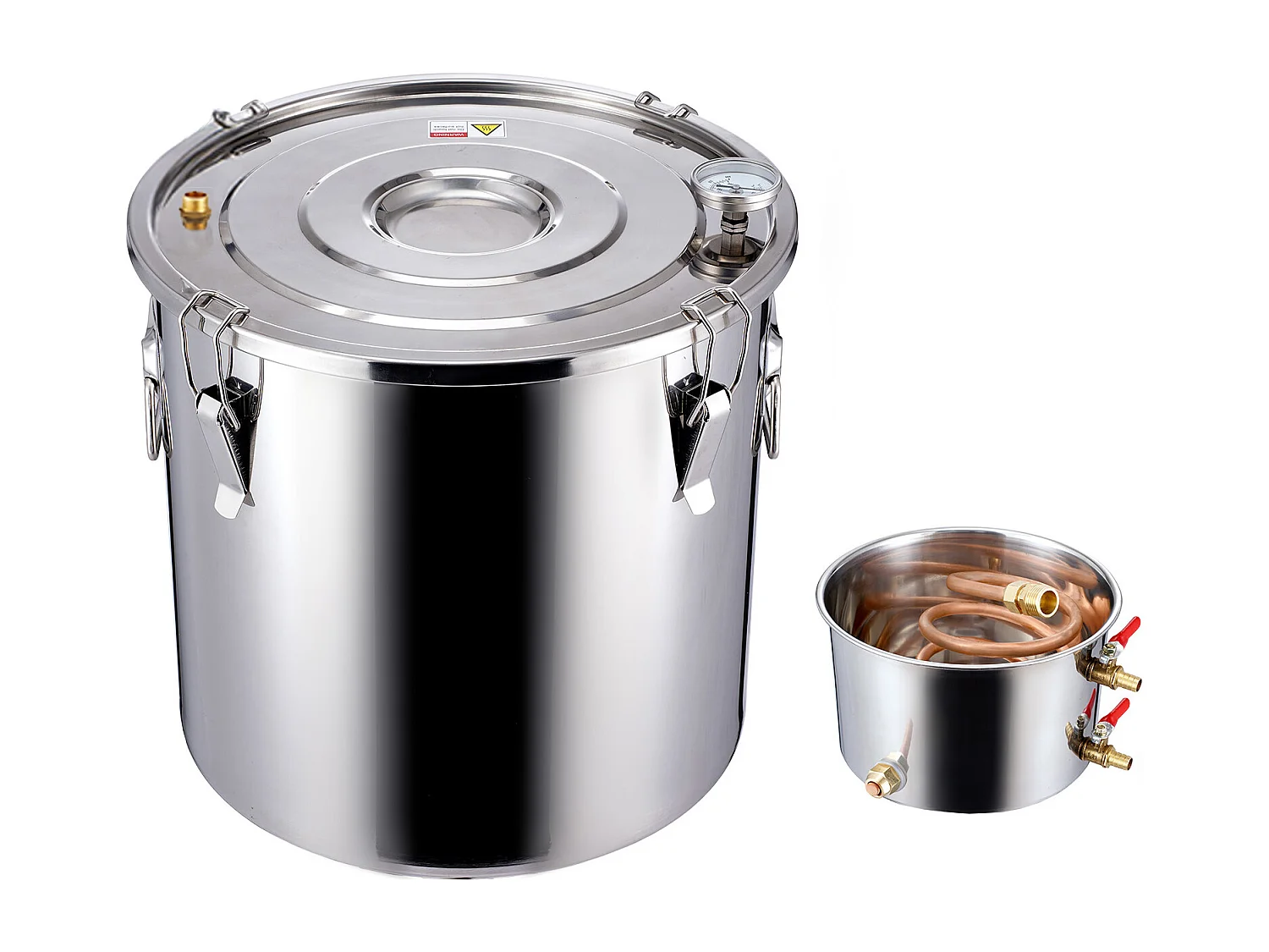 Alcohol Distilleerder SucceBuy 30L Roestvrijstalen Moonshine Distilleerset voor Plat Water en Alcohol