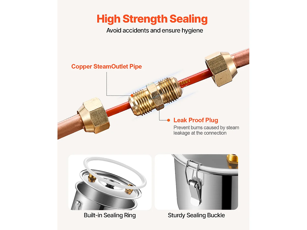 Distillatore di Alcol SucceBuy Kit per la Preparazione di Distillatori di Acqua e Alcol Moonshine da 30 Litri in Acciaio Inox