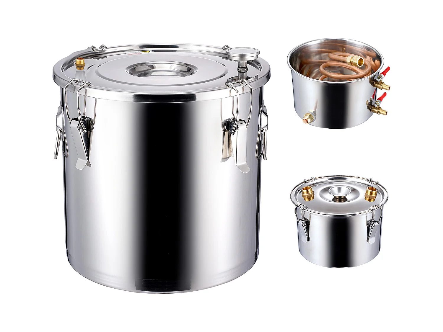 Distillateur d'Alcool SucceBuy Distillateur d'Eau Plate Moonshine 30 L avec Fût Thumper et Pompe à Eau 8W