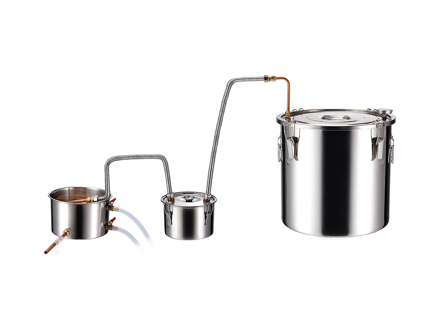 Distillateur d'Alcool SucceBuy Distillateur d'Eau Plate Moonshine 30 L avec Fût Thumper et Pompe à Eau 8W