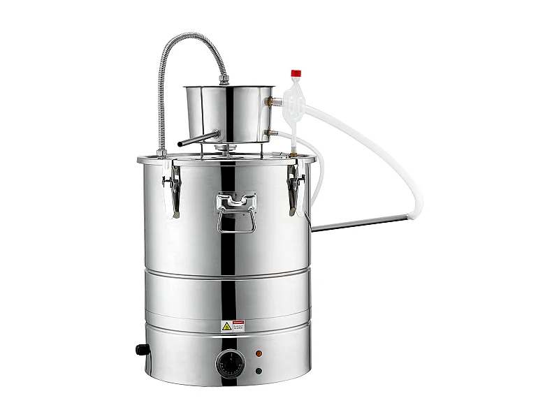 Distillateur d'Alcool SucceBuy Distillateur d'Eau Plate à Alcool 34 L avec Fût Thumper et Pompe à Eau
