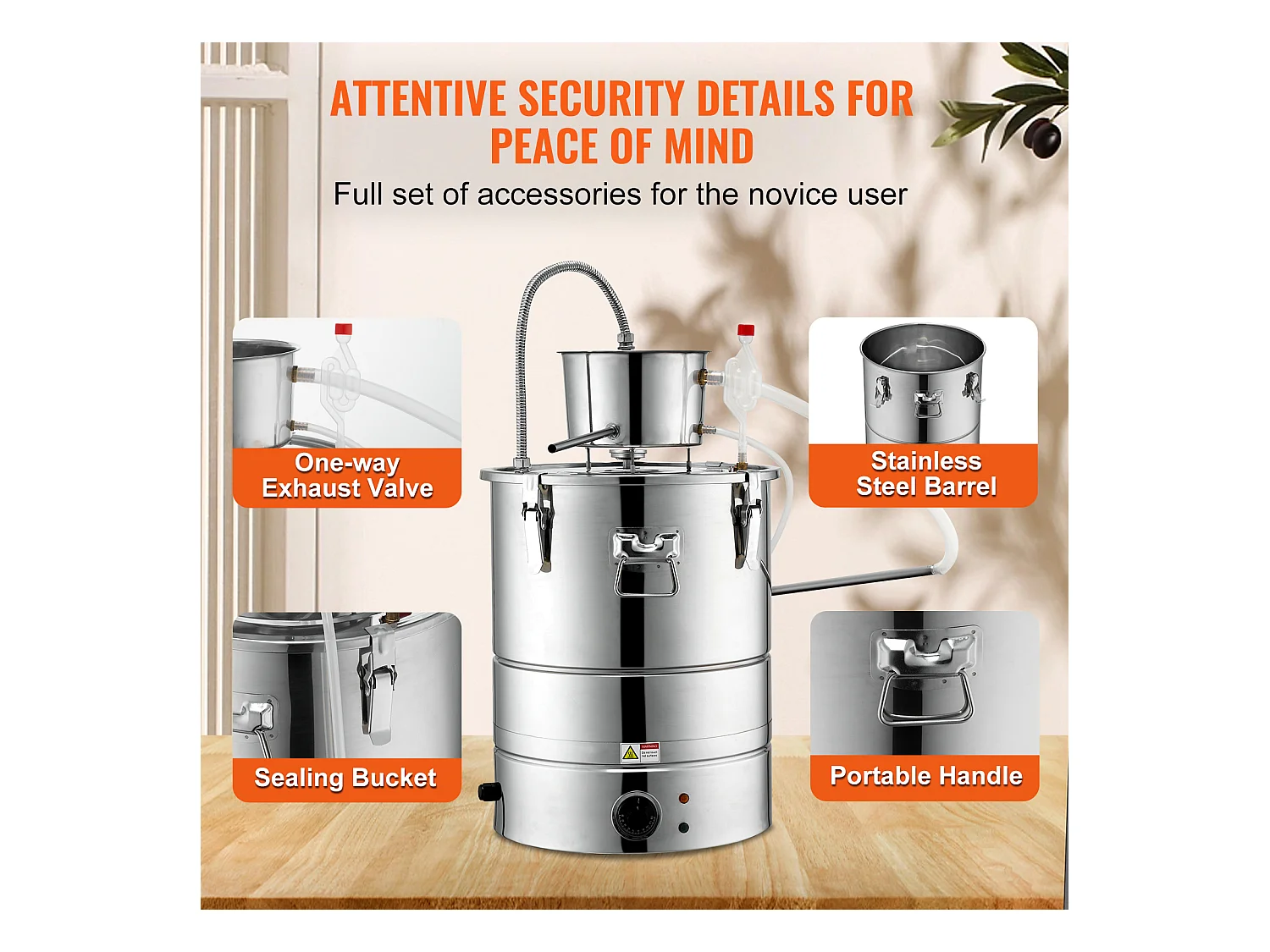 Distillateur d'Alcool SucceBuy Distillateur d'Eau Plate à Alcool 34 L avec Fût Thumper et Pompe à Eau